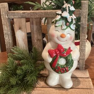 Blue Sky Snowman with Tree Hat